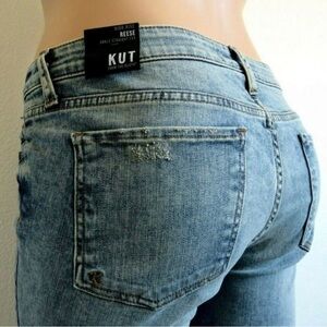 KUT from the KLOTH Jeans Women’s Distressed Reese Ankle Straight Leg Size 18 NWT